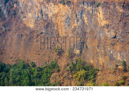 Detail of cliff in Kushma, Nepal
