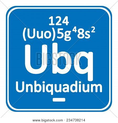 Periodic Table Element Unbinilium Icon On White Background. Vector Illustration.