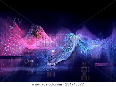 Abstract Visualization Of Data And Technology In Graph Form. 3d Illustration