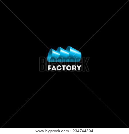 Pipes Logo. Pipes Emblem. Pipeline Icon. Corporate Vector Logo Design, Isolated On A Bkack Backgroun
