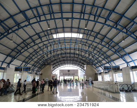 Jakarta, Indonesia - June 8, 2017: The Hall Of Palmerah Station.