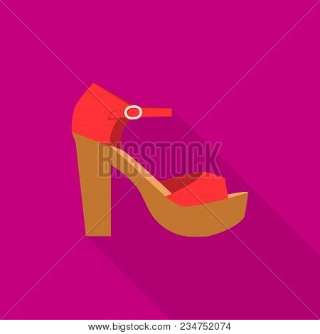 Beach Sandal Icon. Flat Illustration Of Beach Sandal Vector Icon For Web
