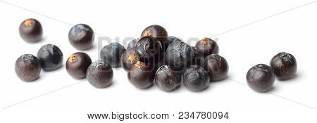 Dried Juniper Berries Isolated On White Background