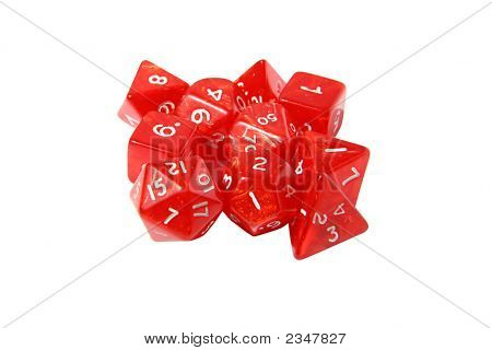 Rote Rolle spielen Würfel Set