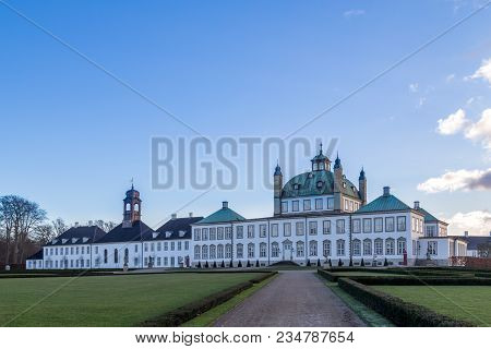 Fredensborg, Denmark - January 02, 2017: Exterior View Of Fredensborg Palace Which Is Spring An Autu