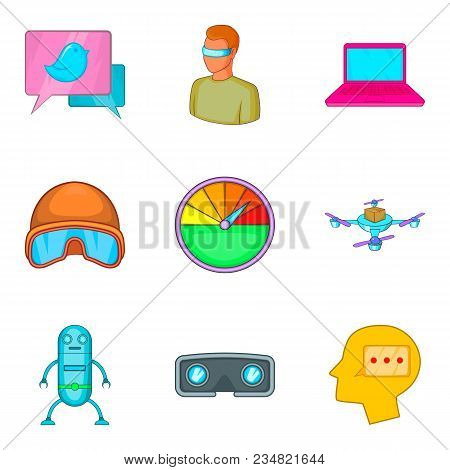 Game Time Icons Set. Cartoon Set Of 9 Game Time Vector Icons For Web Isolated On White Background