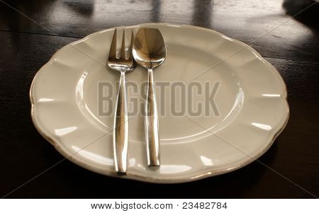 plate and  silverware