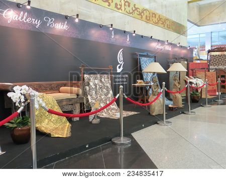 JAKARTA, INDONESIA - June 8, 2017: Display of Gallery Batik in Gelar Batik Nusantara exhibition at J