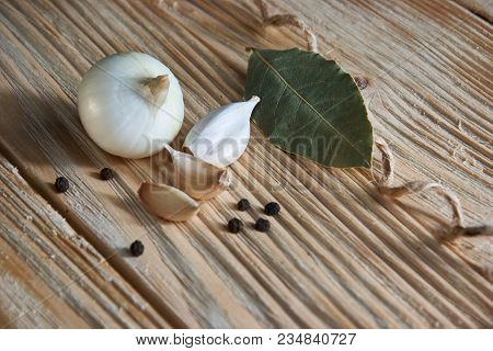 On The Table, Seasonings: Onion, Garlic, Black Pepper Peas And Bay Leaf