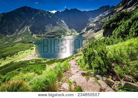 View To Czarny Staw Gasienicowy In Summer, Tatras