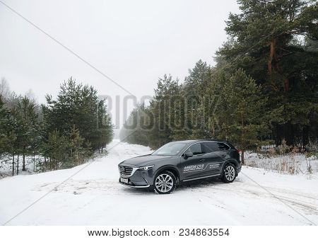 Minsk, Belarus - March 30, 2018: Exterior Of Second Generation Of Mazda Cx-9 7-passenger Suv Outdoor