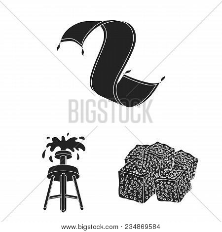 Country United Arab Emirates Black Icons In Set Collection For Design. Tourism And Attraction Vector