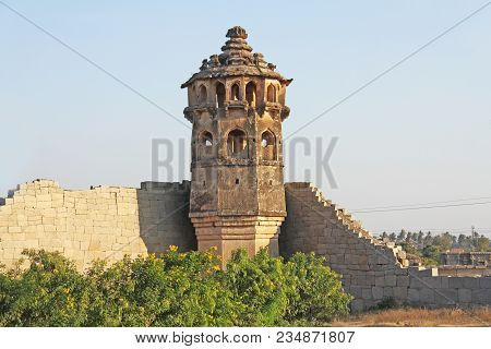 Watch Tower Of Zanana Enclosure At Hampi - A Unesco World Heritage Site Located In Karnataka, India.