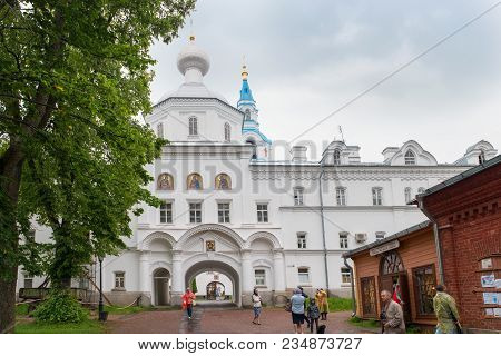 Russia, Island Valaam - August 18, 2017: The Savior-transfiguration Valaam Stauropegial Monastery