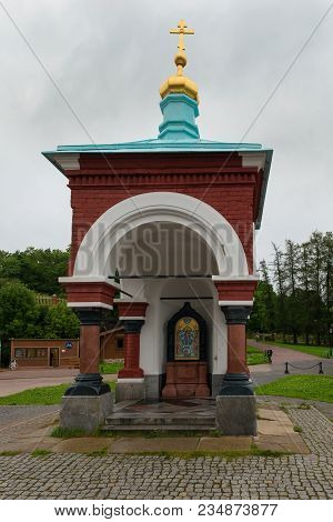 Russia, Island Valaam - August 18, 2017: The Transfiguration Valaam Stauropegial Monastery, Chapel O