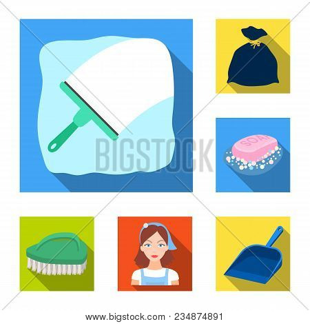 Cleaning And Maid Flat Icons In Set Collection For Design. Equipment For Cleaning Vector Symbol Stoc