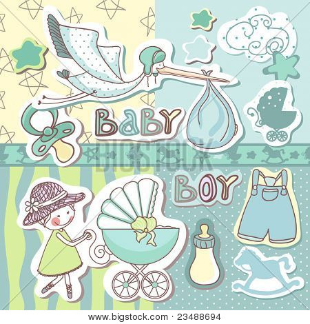 conjunto de bebé niño scrapbook