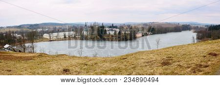 Wide Angle Landscape Shot Of A Basilica Of The Assumption Of The Virgin Mary And St. Nicholas And Ko