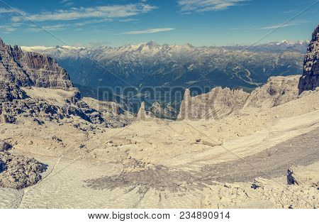 Spectacular Mountain View. Brenta Dolomites In Italy Are Unesco World Heritage Site.