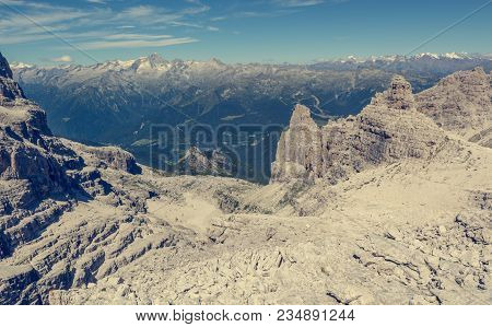Spectacular Mountain View. Brenta Dolomites In Italy Are Unesco World Heritage Site.