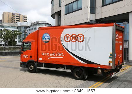 Leeds, Uk - July 11, 2016: Tnt Express Delivery Truck Man Tgl 7.150 In Leeds, Uk. Tnt Express Is A D