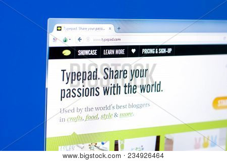 Ryazan, Russia - March 28, 2018 - Homepage Of Typepad Website On The Display Of Pc, Web Address - Ty