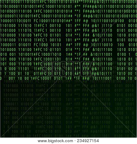 Matrix. The Coded Set Of Figures. Modern Technological Texture. Vector Illustration.