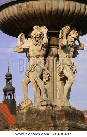 Samson fontána v Českých Budějovicích