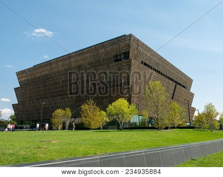 Washington, Dc - August 19, 2017: An Outdoor View Of The Smithsonian National Museum Of African Amer