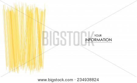 Macaroni Of Spaghetti Feathers Pattern On A White Background, Top View