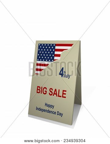 Walkway Display For Independence Day On 4 July. 3d Rendering