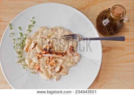 Roasted Chicken With Gnocchi In A Creamy Sauce