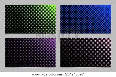 Abstract Halftone Dot Pattern Business Card Background Template Design Set - Vector Graphics With Co