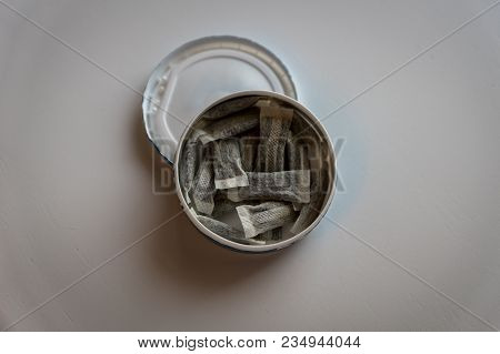 Snus - A Box Of Snus, A Moist Powder Tobacco Product Widely Consumed In Norway And Sweden And Among 