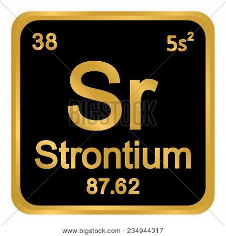 Periodic Table Element Strontium Icon On White Background. Vector Illustration.