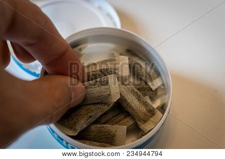 Snus - A Box Of Snus, A Moist Powder Tobacco Product Widely Consumed In Norway And Sweden And Among 