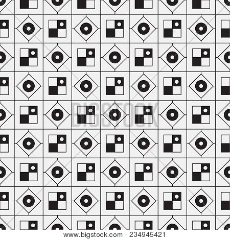 Vector Seamless Pattern. Modern Texture. Repetition Of Geometric Elements. Monochrome. Wallpaper For