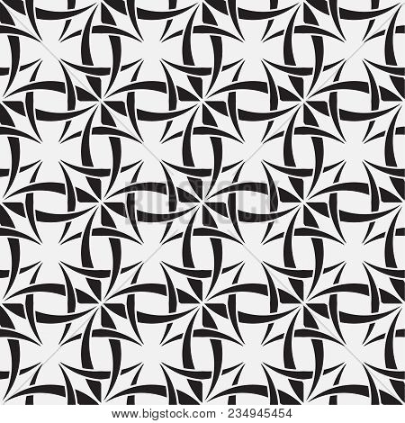 Vector Seamless Pattern. Modern Texture. Repetition Of Geometric Elements. Monochrome. Wallpaper For