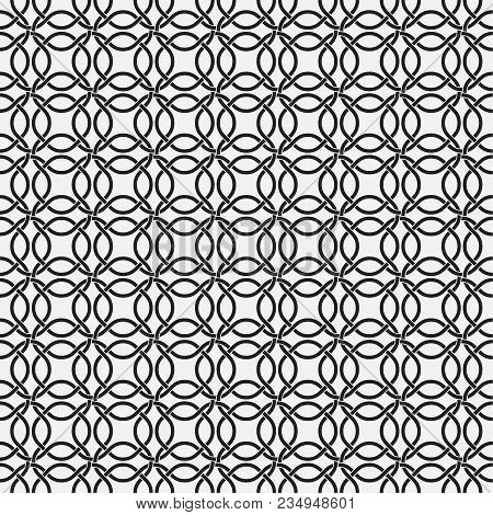 Vector Seamless Pattern. Modern Texture. Repetition Of Geometric Elements. Monochrome. Wallpaper For