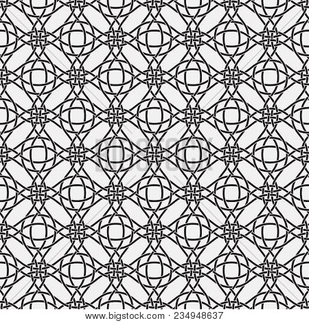 Vector Seamless Pattern. Modern Texture. Repetition Of Geometric Elements. Monochrome. Wallpaper For