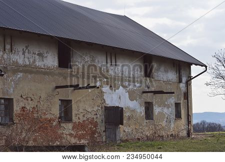 Old, Destroyed Abandoned House In The Village