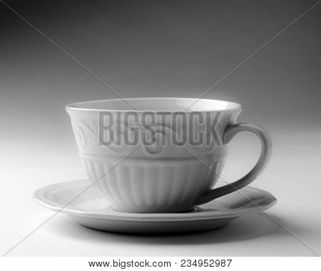 White Coffee Cup Isolated On White Used In Kitchens