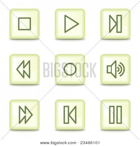 Icone web Walkman, pulsanti di insalata verde