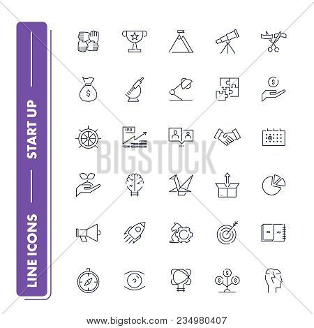 Line Icons Set. Start Up Pack. Vector Illustration.