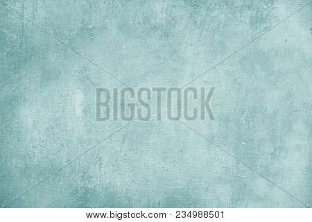 Empty Turquoise And Blue Background For Design And Design Color Tiffany. Blue Background From Plaste