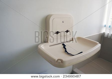 Baby Kid Changing Station In Public Toilet