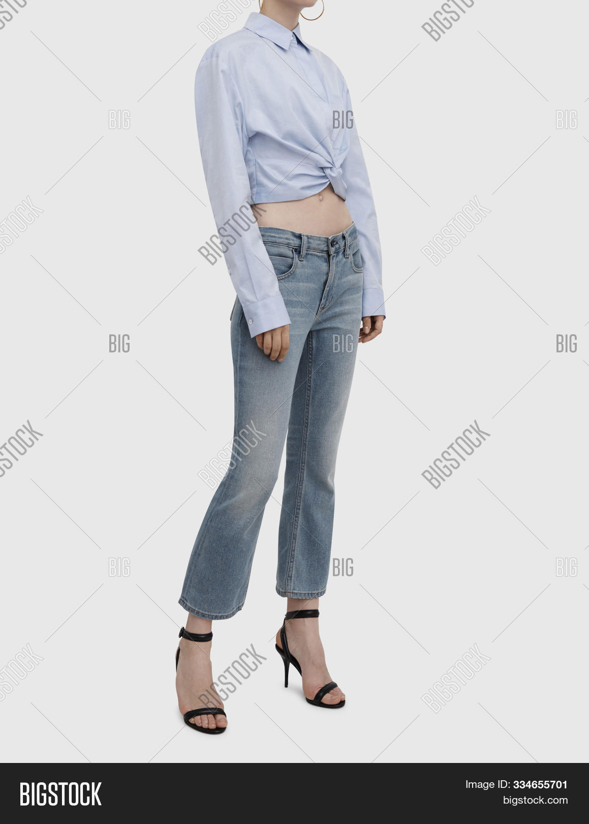 light blue satin blouse