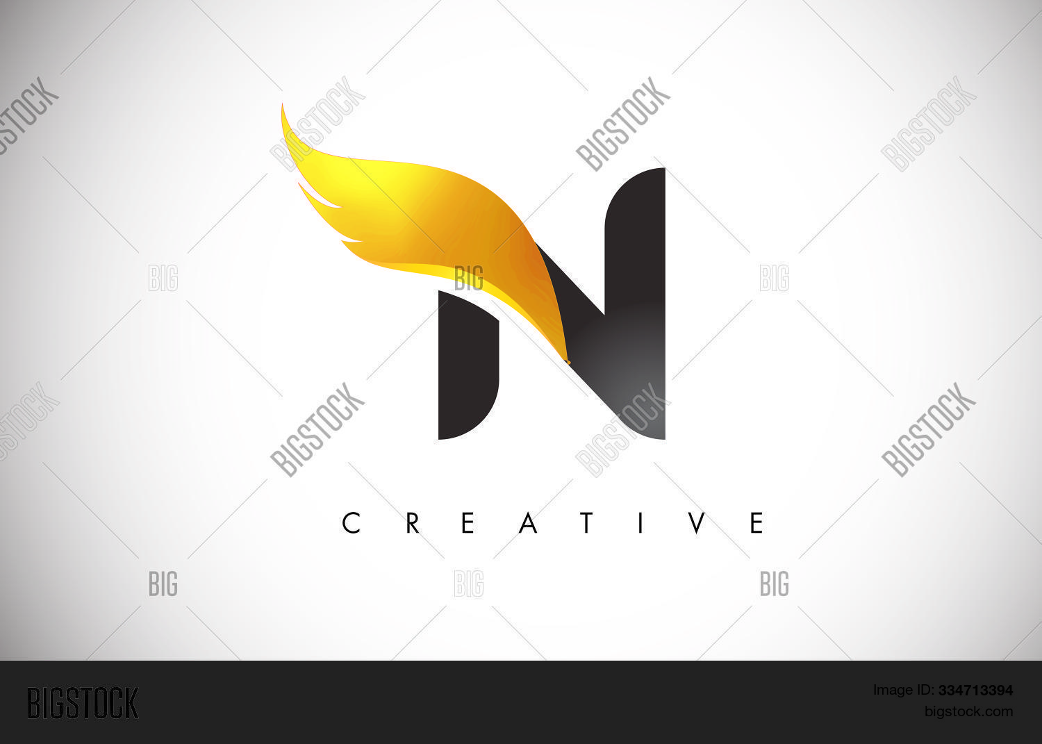 Gold N Letter Wings Vector Photo Free Trial Bigstock