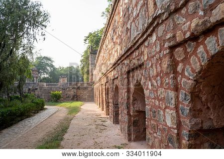 Brick Walls Of The Tomb Of Sikandar Lodi, The Ruler Of The Lodi Dynasty In Lodhi Gardens In New Delh