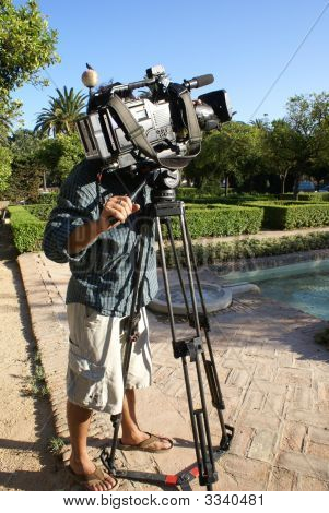 Fotógrafo tirar foto em programa de Tv ou programa de Tv.